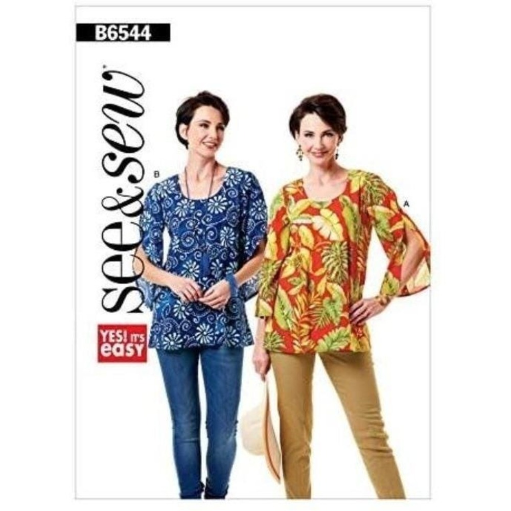Butterick See and‎ Sew Sewing Pattern 6544 Misses Tops Size 6-22